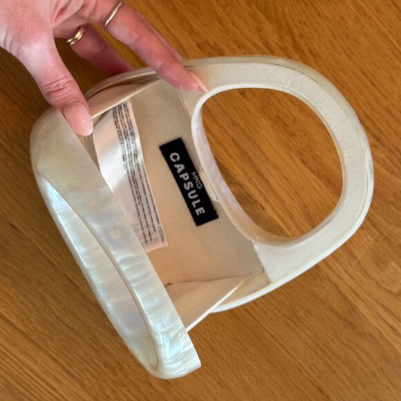 Mango Pearl Effect Clutch Purse - White - Picture 4 of 8